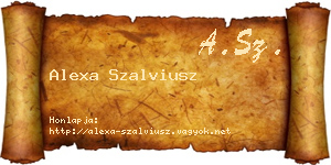 Alexa Szalviusz névjegykártya
